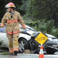 Car on Median LV rd