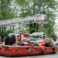 Fire Training Students
  -photo Mike Wakefield  May10/17
 
 Fire Fighter training for High school students ,part of Career Day 2017 through the NVSD44 . Students from across the District were brought to the NV Fire Training centre and run through some fire fighter training.Capt Kit Little Takes students up high above the training centre .-News